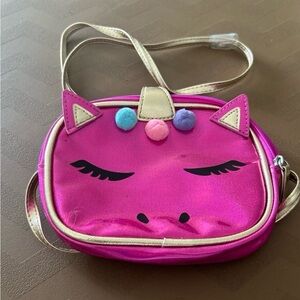 Girls Metallic PINK CROSSBODY BAG ~~ UNICORN THEMED